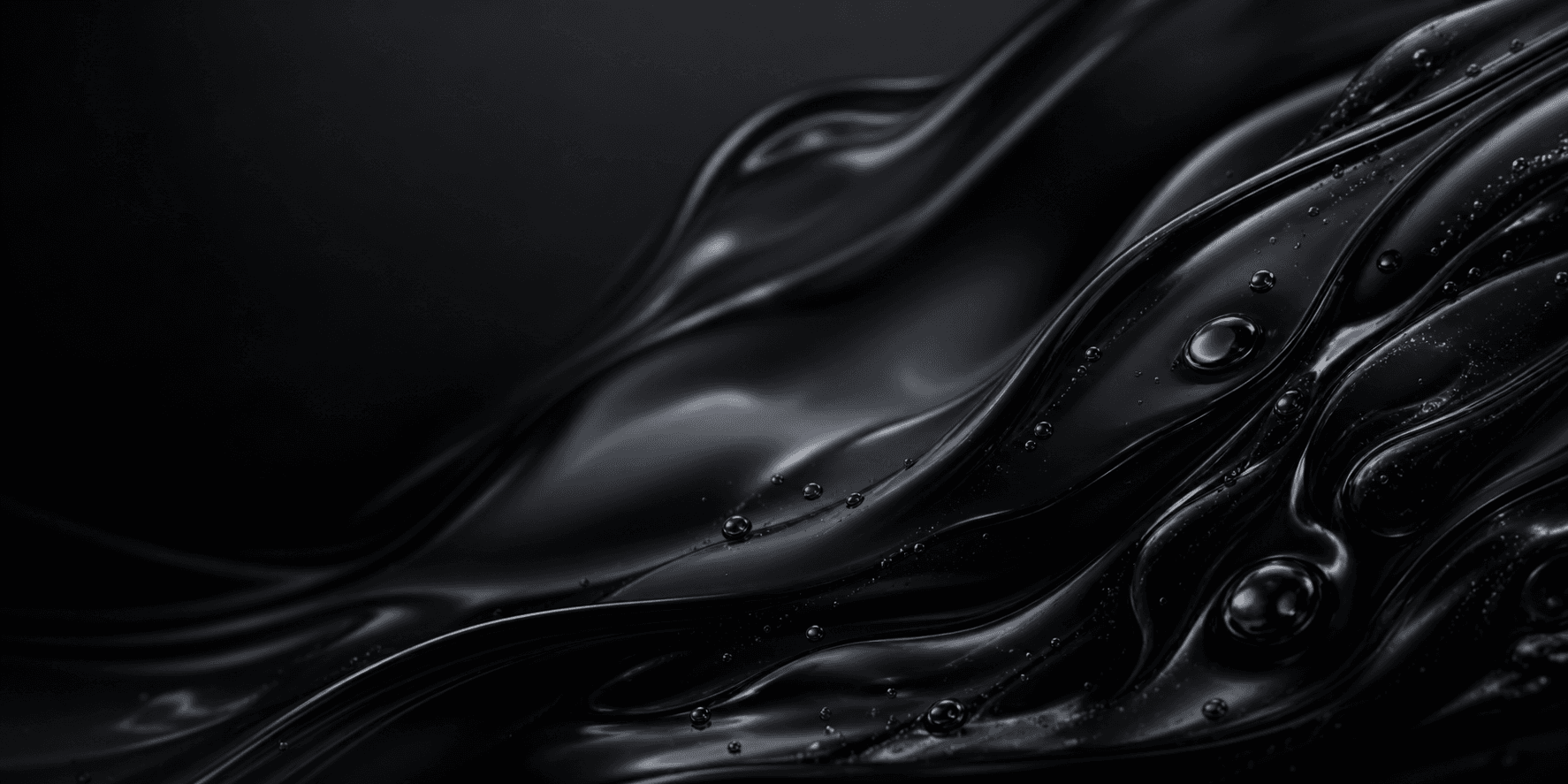 Glossy black lubricant oil texture